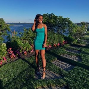 Aqua bodycon dress